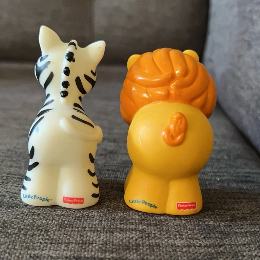 Vintage Fisher Price Little People Lion And Zebra Set - Picture 2 of 5